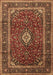 Machine Washable Medallion Brown Traditional Rug, wshtr3325brn