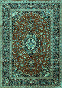 Medallion Turquoise Traditional Rug, tr3325turq