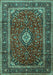 Medallion Turquoise Traditional Rug, tr3325turq