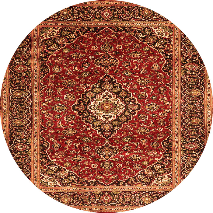 Square Medallion Orange Traditional Rug, tr3325org