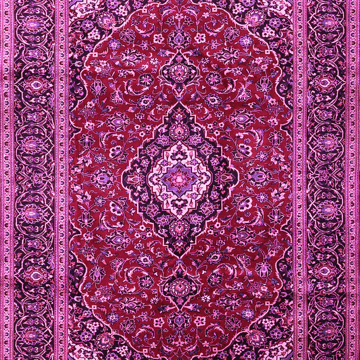Machine Washable Medallion Pink Traditional Rug, wshtr3325pnk