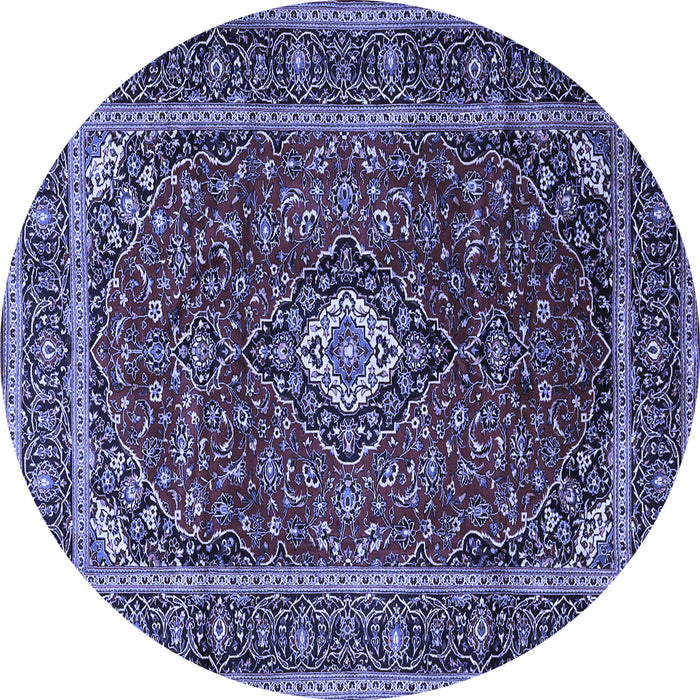 Round Medallion Blue Traditional Rug, tr3325blu