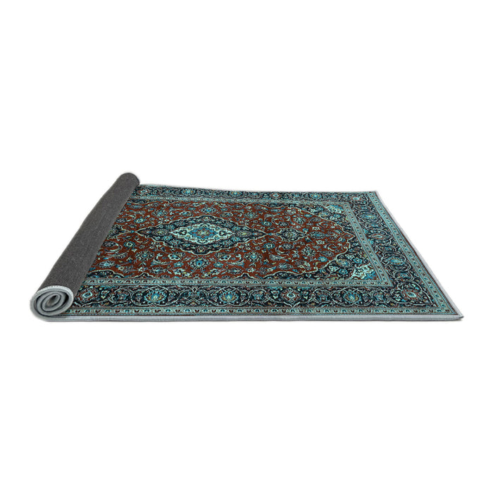 Sideview of Medallion Light Blue Traditional Rug, tr3325lblu