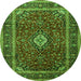 Square Medallion Green Traditional Rug, tr3325grn