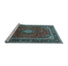 Sideview of Machine Washable Medallion Light Blue Traditional Rug, wshtr3325lblu