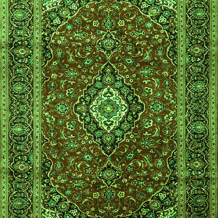 Serging Thickness of Machine Washable Medallion Green Traditional Area Rugs, wshtr3325grn