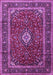 Machine Washable Medallion Purple Traditional Area Rugs, wshtr3325pur