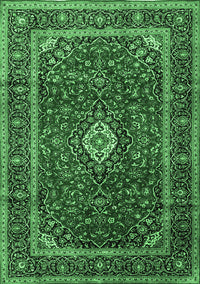 Medallion Emerald Green Traditional Rug, tr3325emgrn