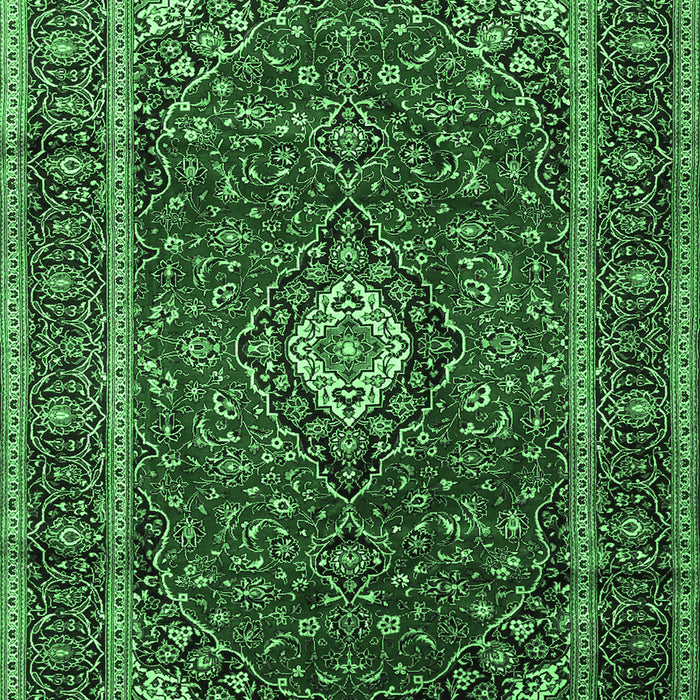 Medallion Emerald Green Traditional Rug, tr3325emgrn