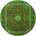 Machine Washable Medallion Green Traditional Area Rugs, wshtr3325grn