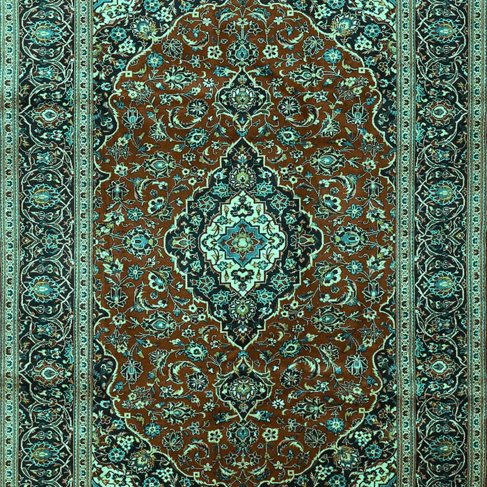 Machine Washable Medallion Turquoise Traditional Area Rugs, wshtr3325turq