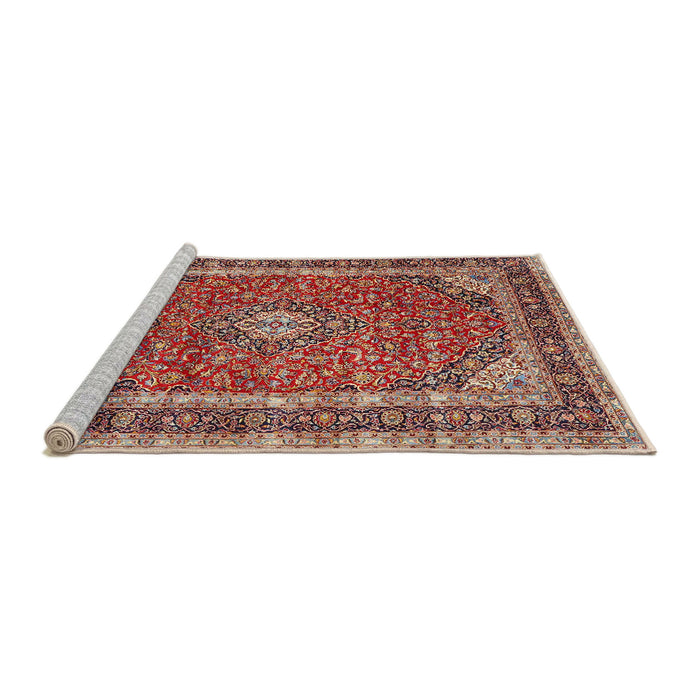 Sideview of Machine Washable Traditional Tomato Red Rug, wshtr3326