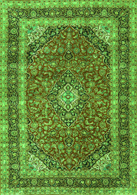 Medallion Green Traditional Rug, tr3326grn