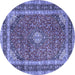 Round Medallion Blue Traditional Rug, tr3326blu