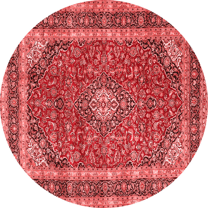 Machine Washable Medallion Red Traditional Rug, wshtr3326red