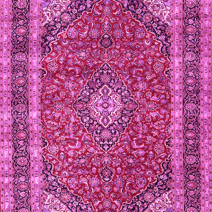 Machine Washable Medallion Pink Traditional Rug, wshtr3326pnk