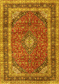 Medallion Yellow Traditional Rug, tr3326yw