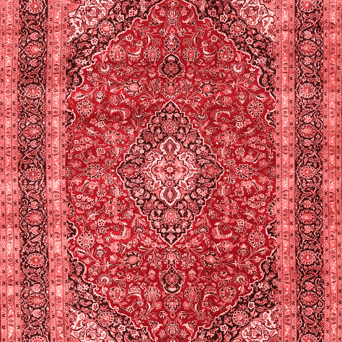 Machine Washable Medallion Red Traditional Rug, wshtr3326red