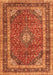 Serging Thickness of Machine Washable Medallion Orange Traditional Area Rugs, wshtr3326org