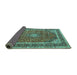 Sideview of Medallion Turquoise Traditional Rug, tr3326turq