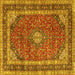 Square Medallion Yellow Traditional Rug, tr3326yw