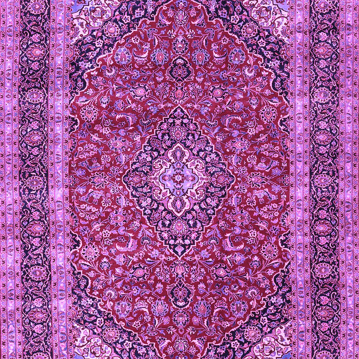 Machine Washable Medallion Purple Traditional Area Rugs, wshtr3326pur