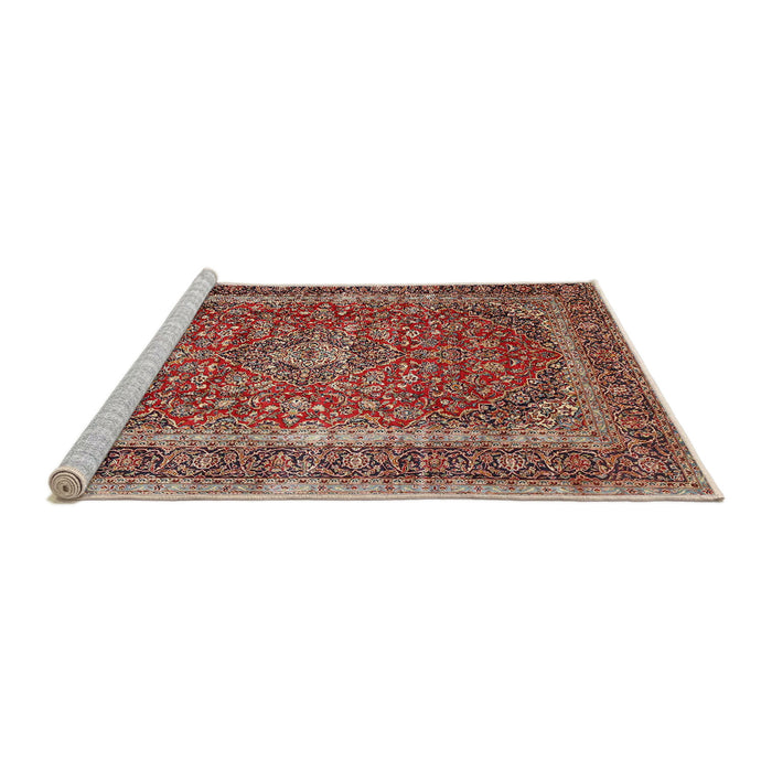 Sideview of Machine Washable Traditional Saffron Red Rug, wshtr3327