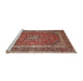 Sideview of Machine Washable Traditional Saffron Red Rug, wshtr3327