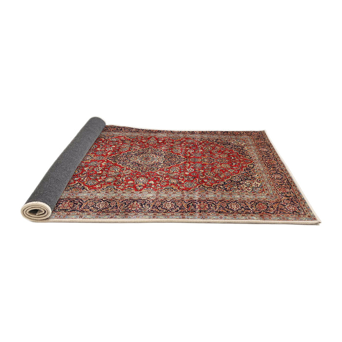 Sideview of Traditional Saffron Red Medallion Rug, tr3327