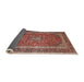 Sideview of Traditional Saffron Red Medallion Rug, tr3327