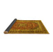 Sideview of Medallion Yellow Traditional Rug, tr3327yw