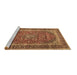 Sideview of Machine Washable Medallion Brown Traditional Rug, wshtr3327brn