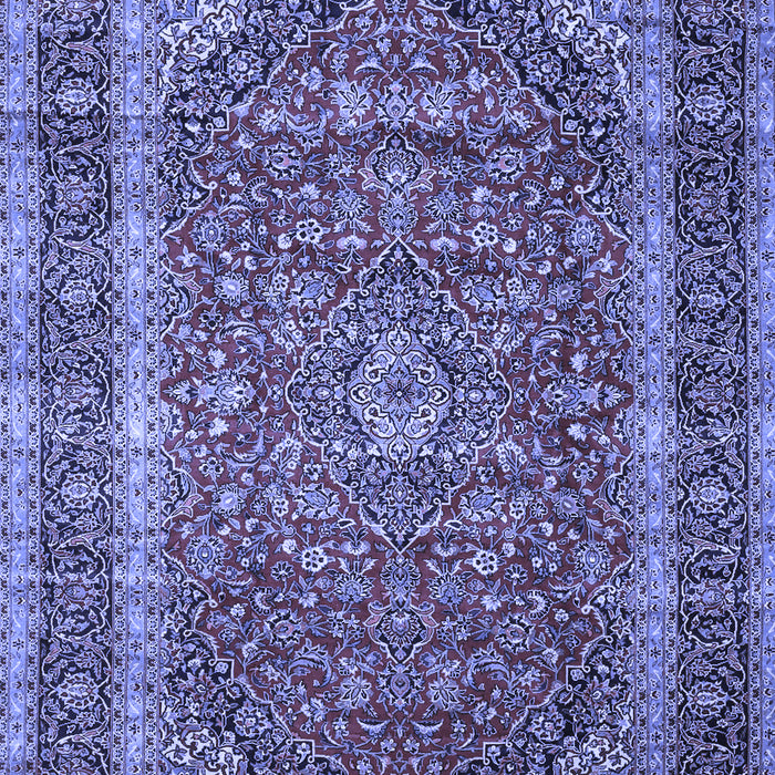 Machine Washable Medallion Blue Traditional Rug, wshtr3327blu