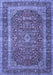 Medallion Blue Traditional Rug, tr3327blu