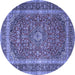 Round Medallion Blue Traditional Rug, tr3327blu