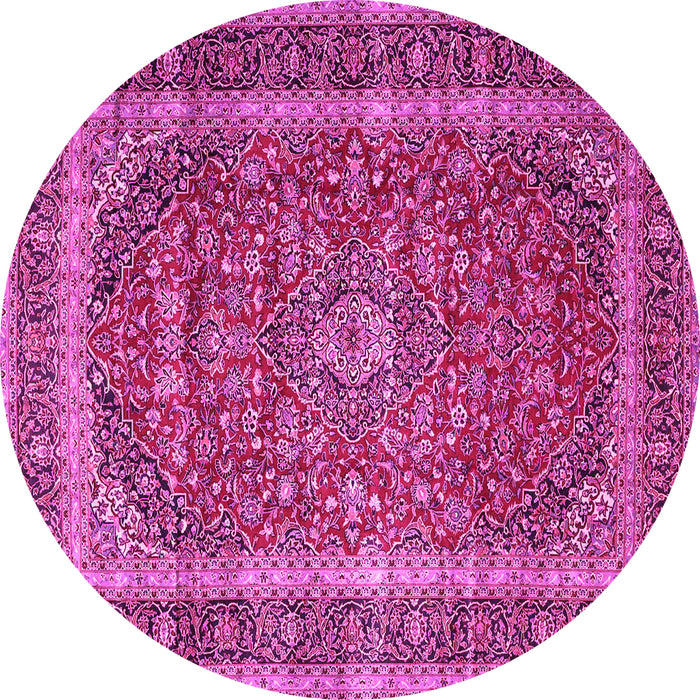 Round Medallion Pink Traditional Rug, tr3327pnk
