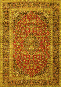 Medallion Yellow Traditional Rug, tr3327yw