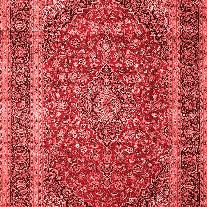 Machine Washable Medallion Red Traditional Rug, wshtr3327red