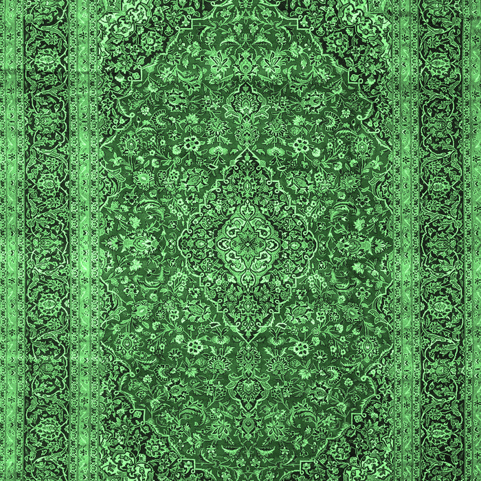 Medallion Emerald Green Traditional Rug, tr3327emgrn