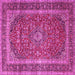 Square Medallion Pink Traditional Rug, tr3327pnk