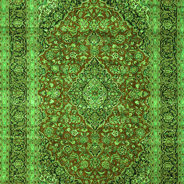 Medallion Green Traditional Rug, tr3327grn