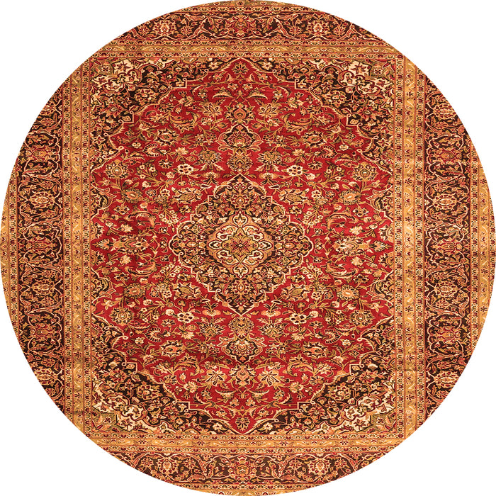 Square Medallion Orange Traditional Rug, tr3327org