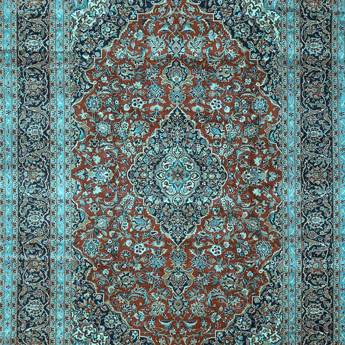 Medallion Light Blue Traditional Rug, tr3327lblu
