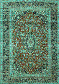 Medallion Turquoise Traditional Rug, tr3327turq