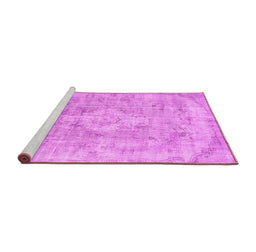 Sideview of Machine Washable Persian Pink Traditional Rug, wshtr3328pnk