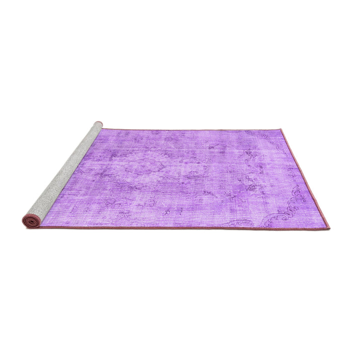 Sideview of Machine Washable Persian Purple Traditional Area Rugs, wshtr3328pur