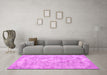 Machine Washable Persian Pink Traditional Rug in a Living Room, wshtr3328pnk