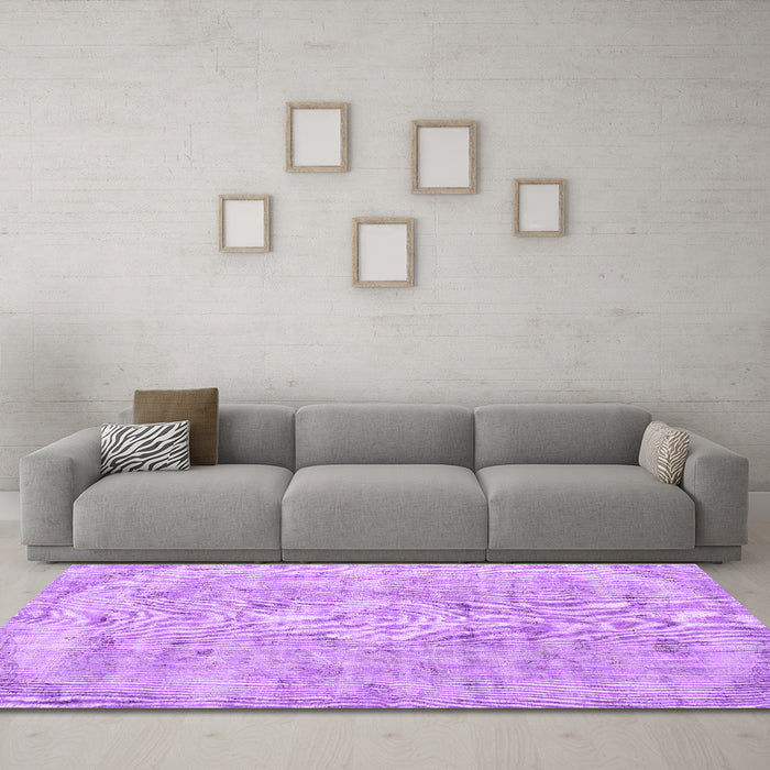 Machine Washable Persian Purple Traditional Area Rugs in a Living Room, wshtr3328pur
