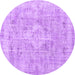 Round Persian Purple Traditional Rug, tr3328pur