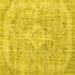 Square Persian Yellow Traditional Rug, tr3328yw